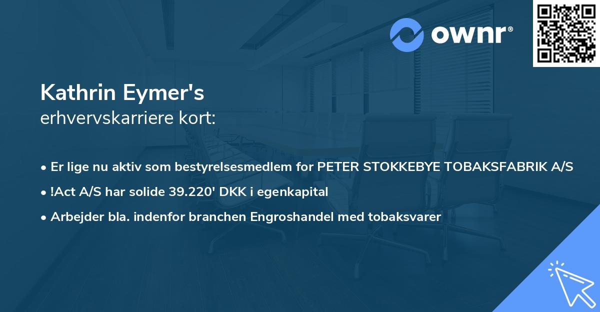 Kathrin Eymer's erhvervskarriere kort