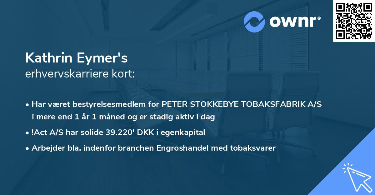 Kathrin Eymer's erhvervskarriere kort