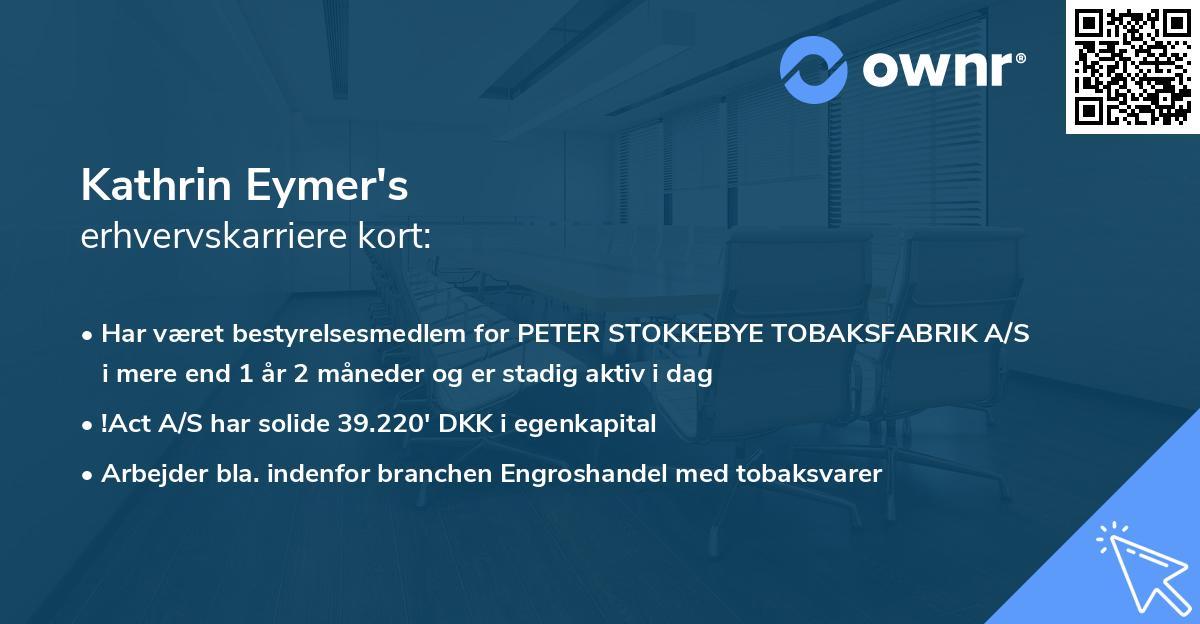 Kathrin Eymer's erhvervskarriere kort