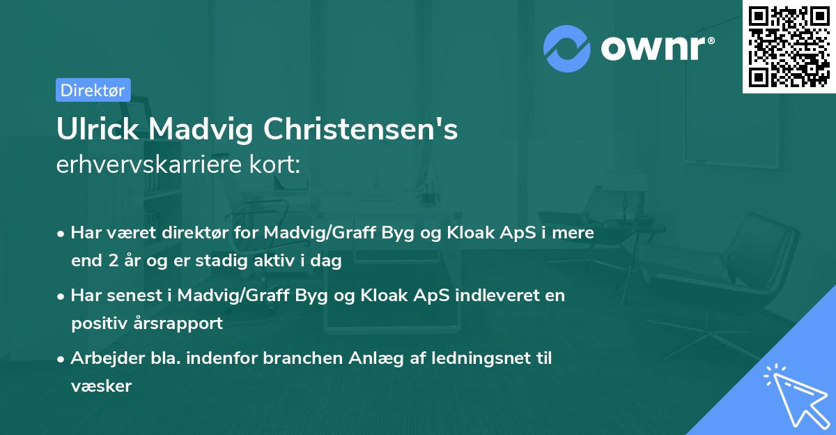 Ulrick Madvig Christensen's erhvervskarriere kort