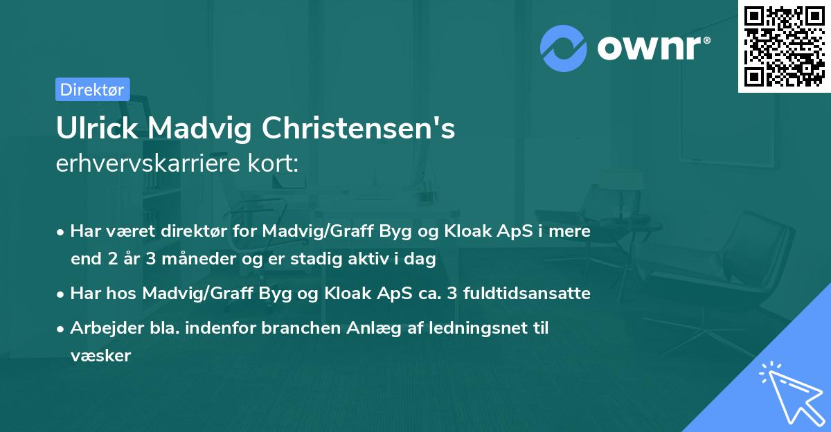 Ulrick Madvig Christensen's erhvervskarriere kort