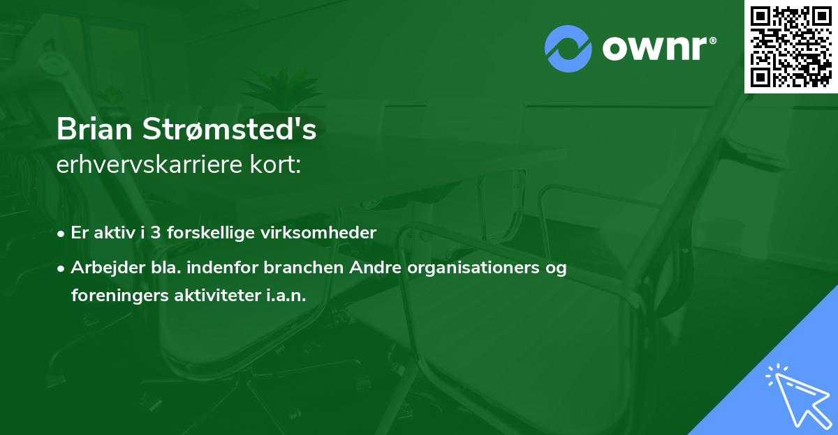 Brian Strømsted's erhvervskarriere kort