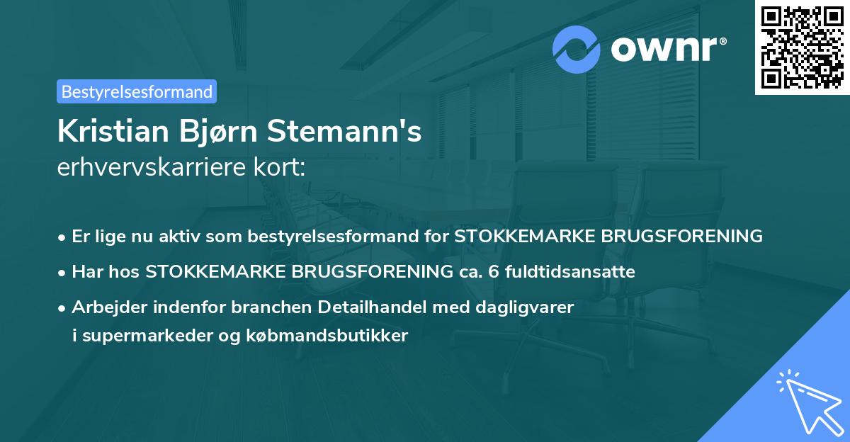 Kristian Bjørn Stemann's erhvervskarriere kort