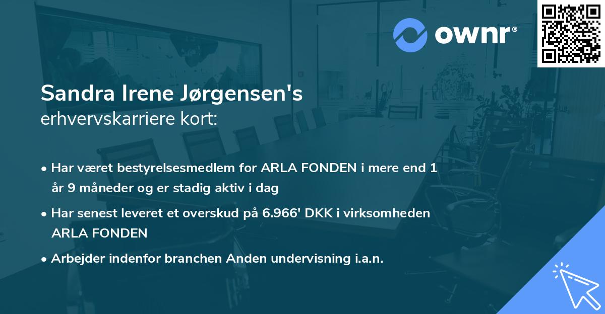 Sandra Irene Jørgensen's erhvervskarriere kort