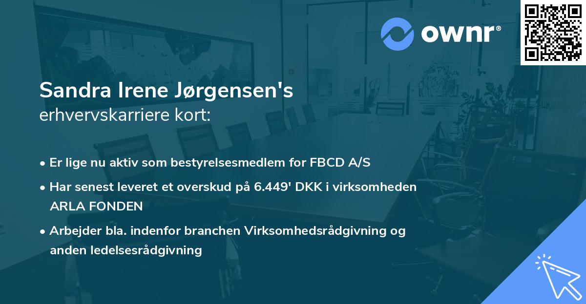 Sandra Irene Jørgensen's erhvervskarriere kort