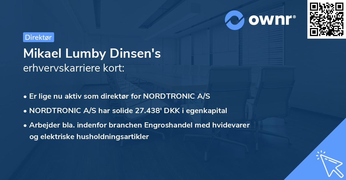 Mikael Lumby Dinsen's erhvervskarriere kort
