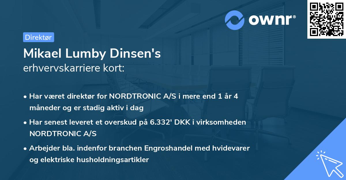 Mikael Lumby Dinsen's erhvervskarriere kort