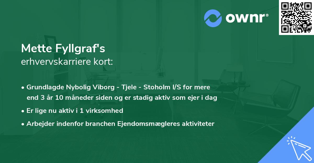 Mette Fyllgraf's erhvervskarriere kort
