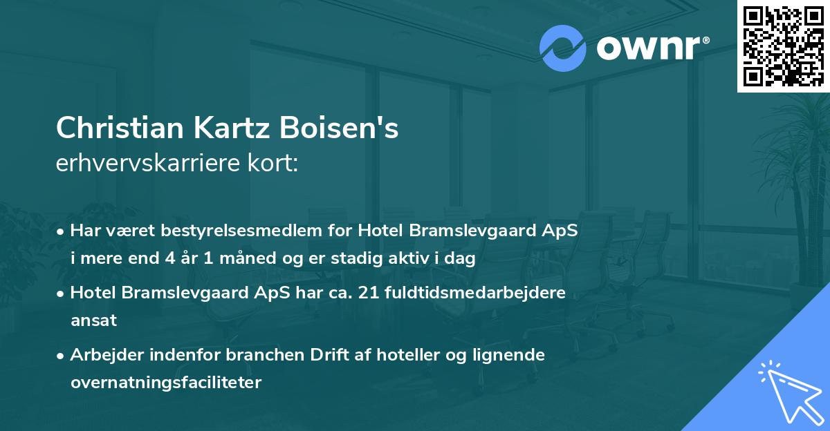 Christian Kartz Boisen's erhvervskarriere kort