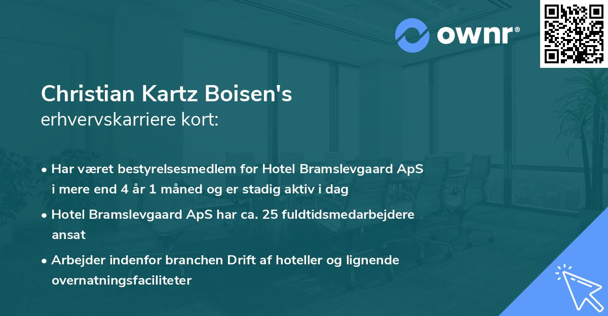 Christian Kartz Boisen's erhvervskarriere kort