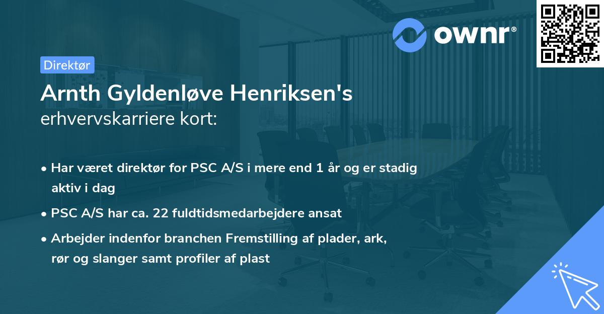 Arnth Gyldenløve Henriksen's erhvervskarriere kort