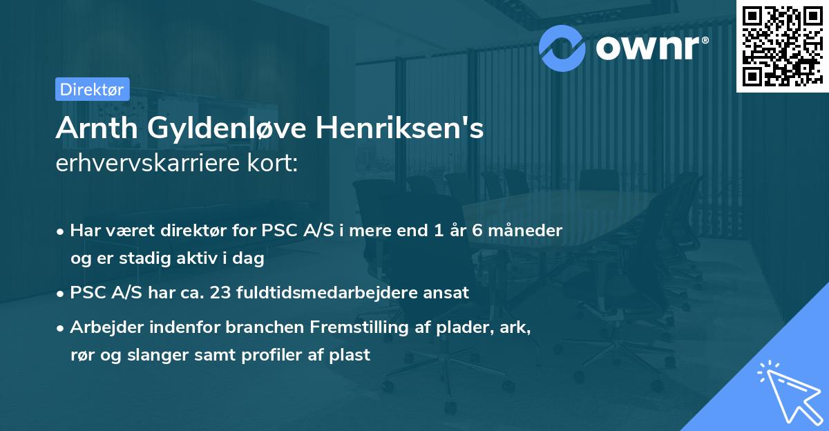 Arnth Gyldenløve Henriksen's erhvervskarriere kort