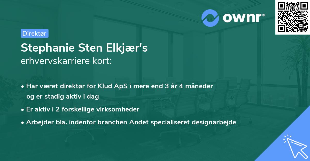 Stephanie Sten Elkjær's erhvervskarriere kort