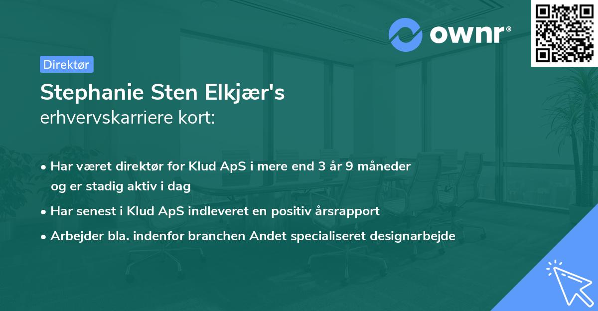 Stephanie Sten Elkjær's erhvervskarriere kort