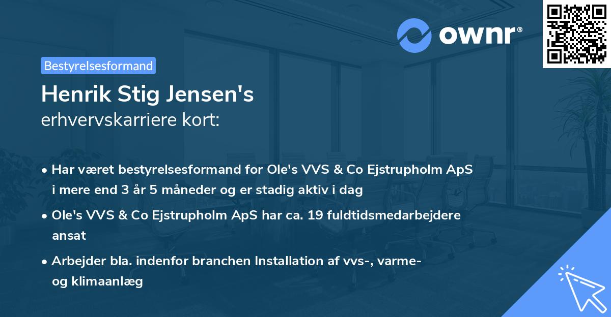 Henrik Stig Jensen's erhvervskarriere kort