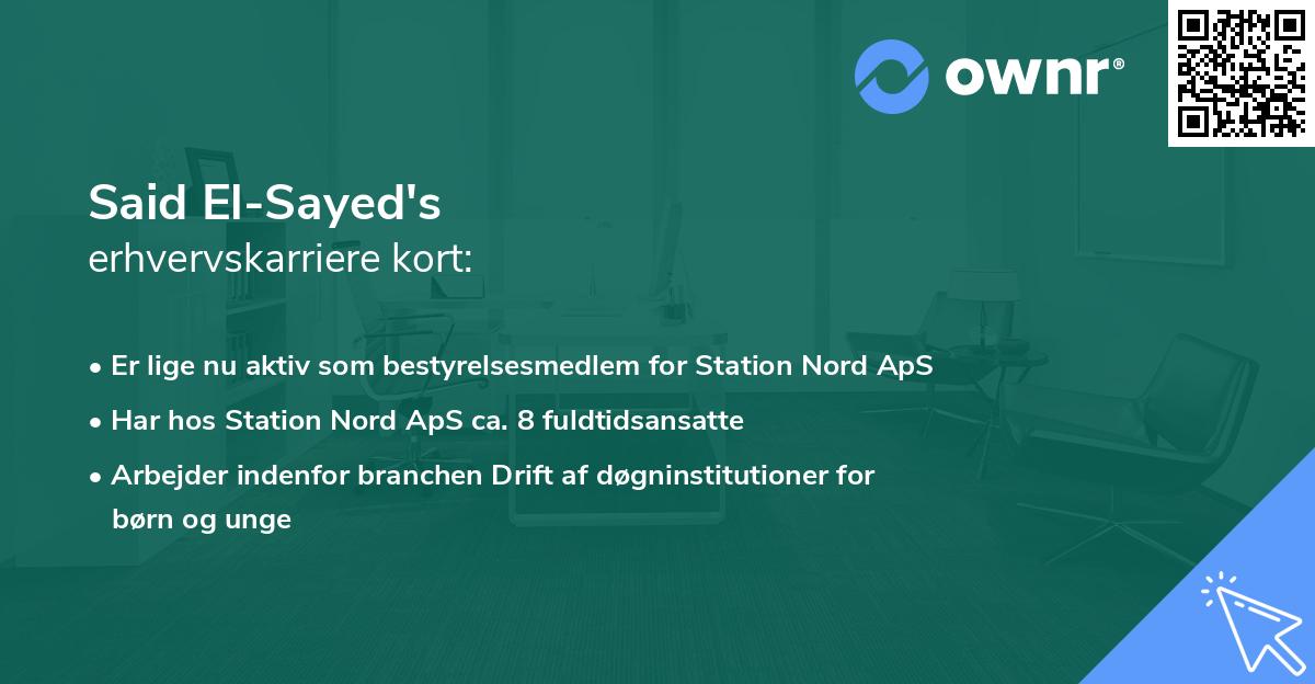 Said El-Sayed's erhvervskarriere kort