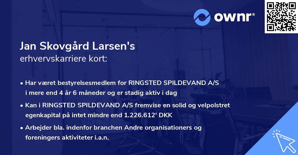 Jan Skovgård Larsen's erhvervskarriere kort