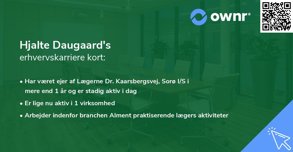 Hjalte Daugaard's erhvervskarriere kort