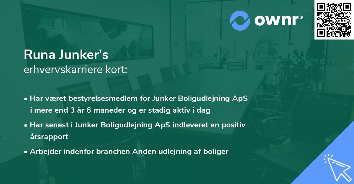 Runa Junker's erhvervskarriere kort