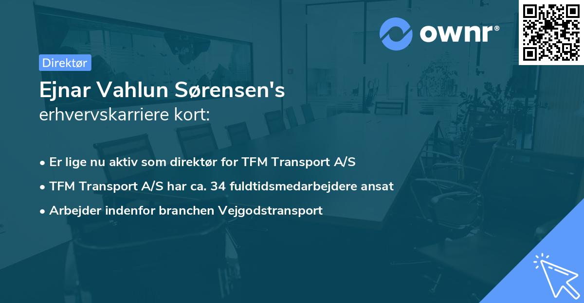 Ejnar Vahlun Sørensen's erhvervskarriere kort