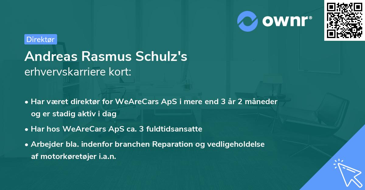 Andreas Rasmus Schulz's erhvervskarriere kort