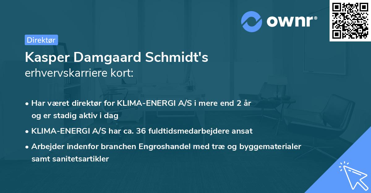 Kasper Damgaard Schmidt's erhvervskarriere kort