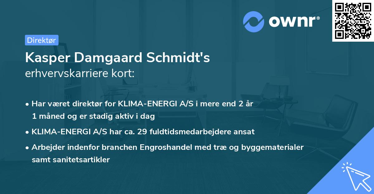 Kasper Damgaard Schmidt's erhvervskarriere kort