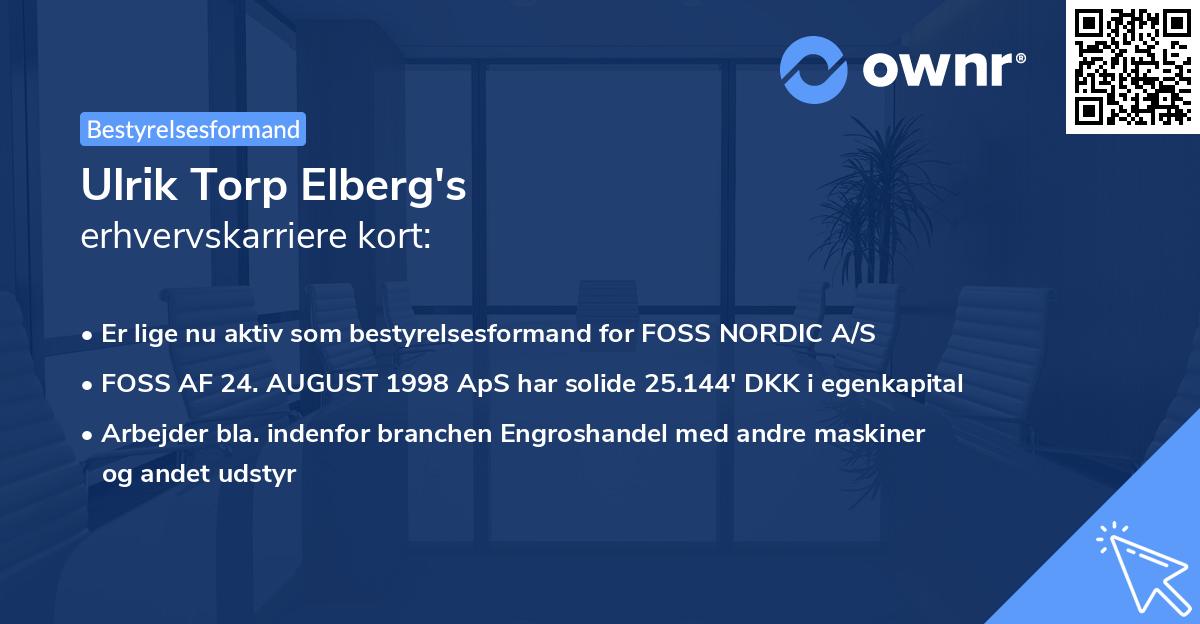 Ulrik Torp Elberg's erhvervskarriere kort
