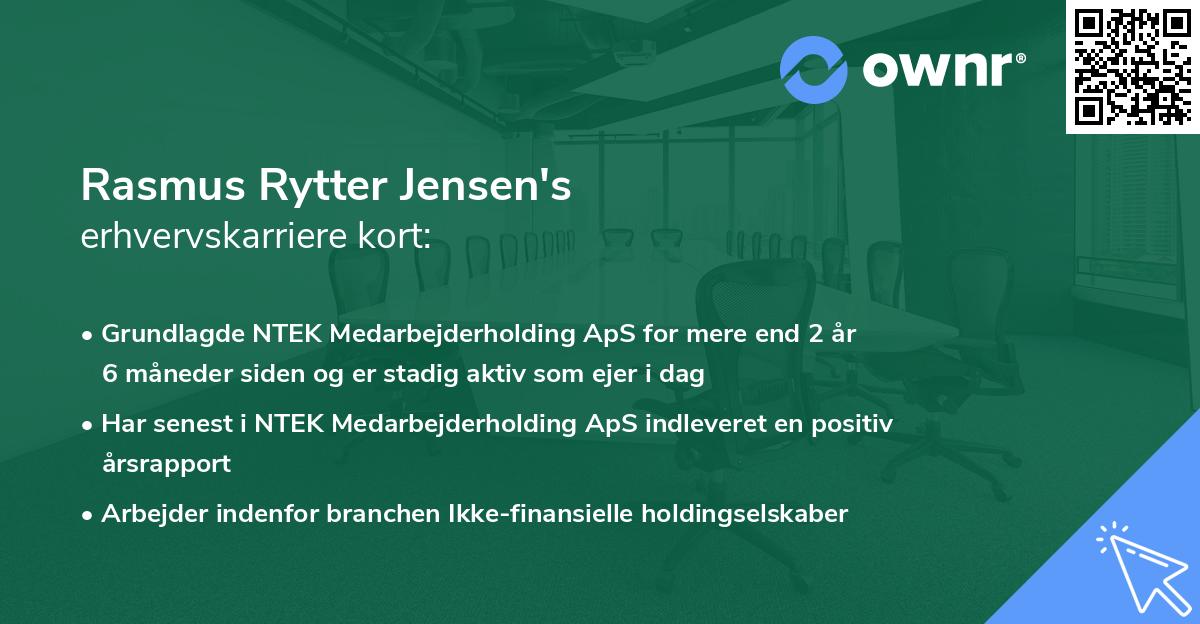 Rasmus Rytter Jensen's erhvervskarriere kort