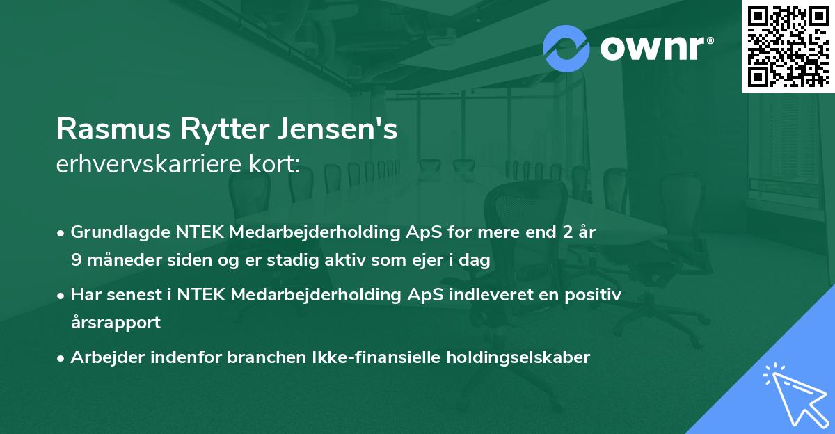 Rasmus Rytter Jensen's erhvervskarriere kort