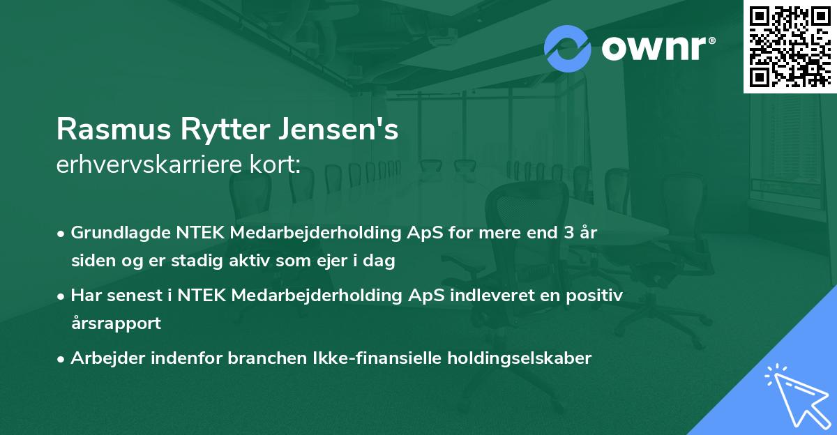 Rasmus Rytter Jensen's erhvervskarriere kort