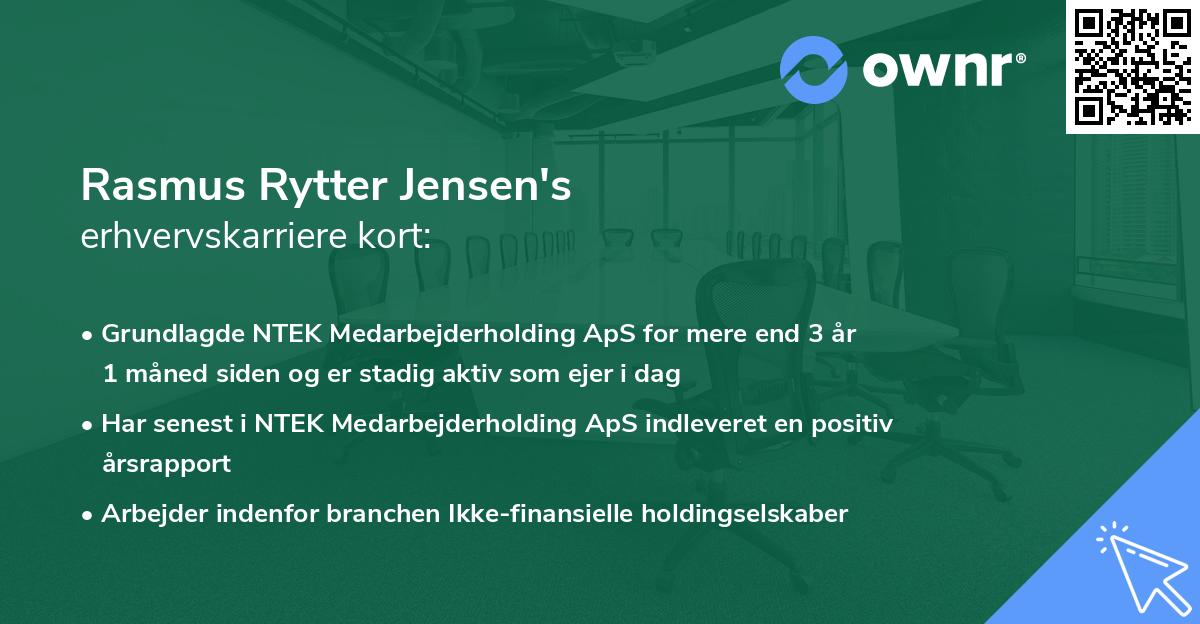 Rasmus Rytter Jensen's erhvervskarriere kort