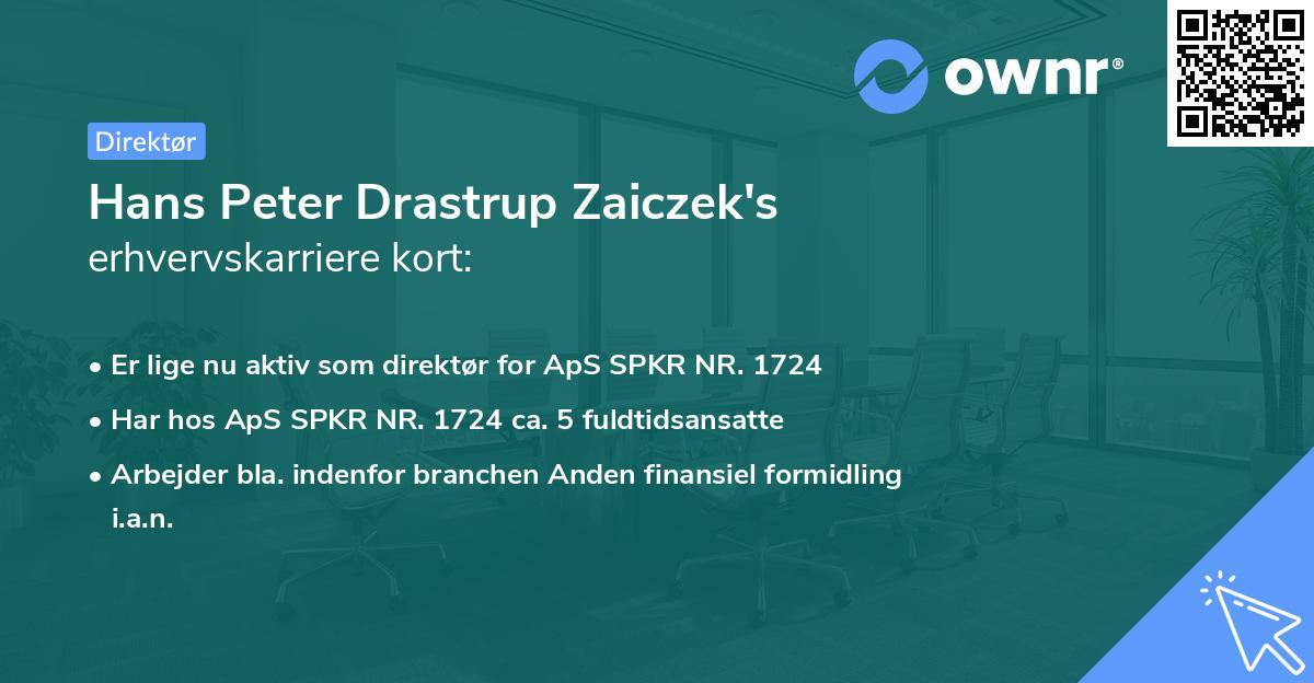 Hans Peter Drastrup Zaiczek's erhvervskarriere kort