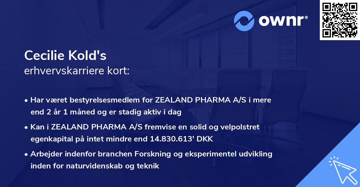 Cecilie Kold's erhvervskarriere kort