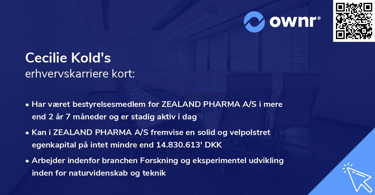 Cecilie Kold's erhvervskarriere kort