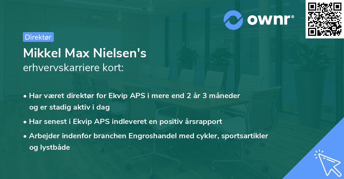 Mikkel Max Nielsen's erhvervskarriere kort