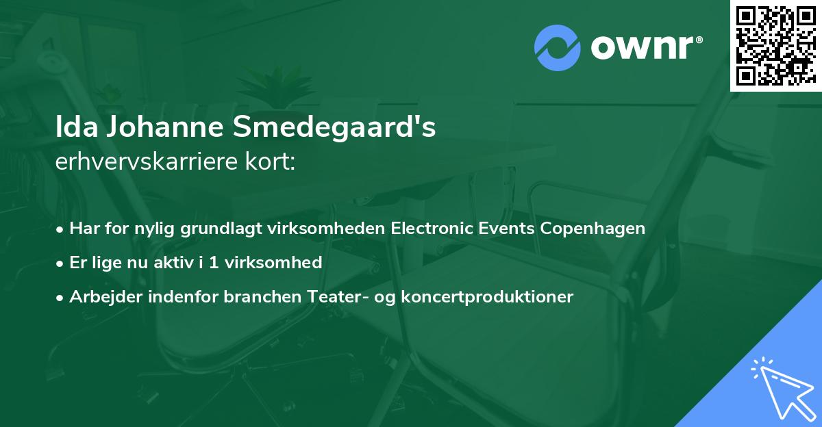 Ida Johanne Smedegaard's erhvervskarriere kort