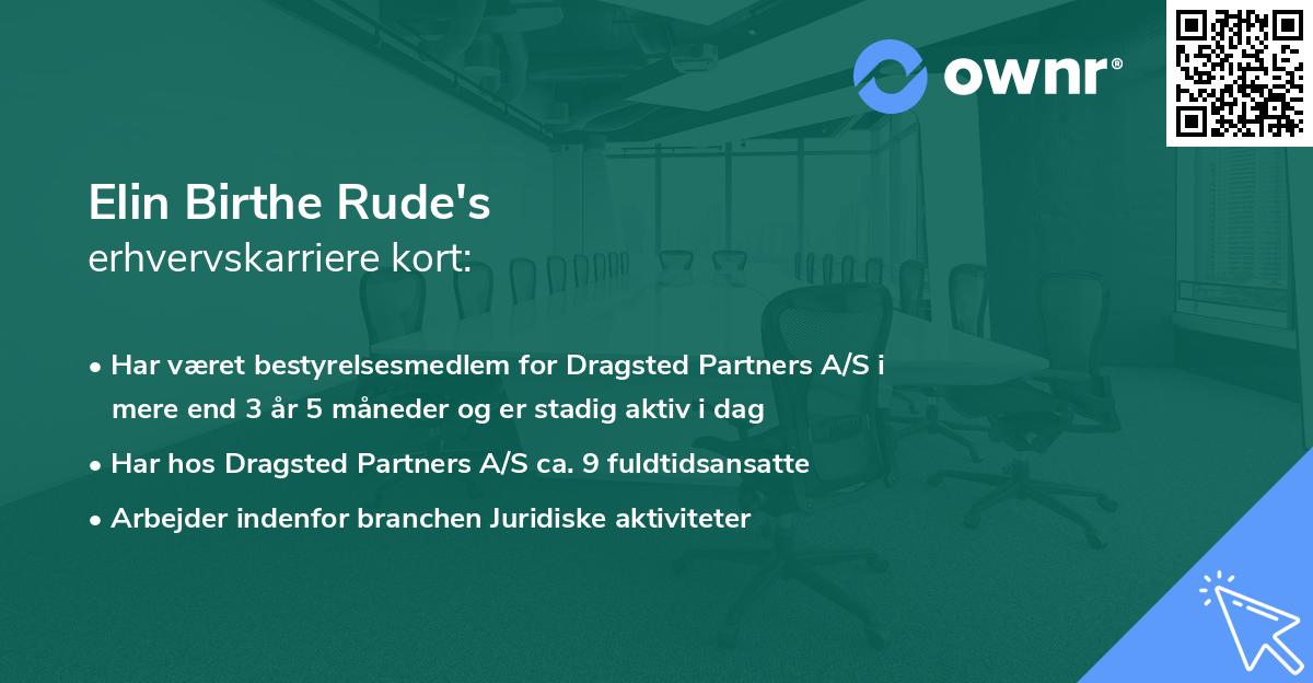 Elin Birthe Rude's erhvervskarriere kort