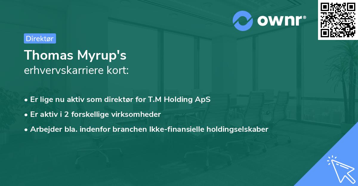Thomas Myrup's erhvervskarriere kort