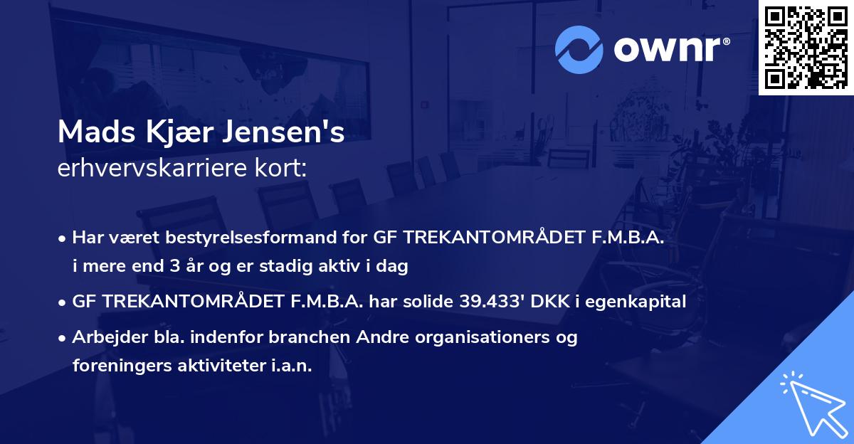 Mads Kjær Jensen's erhvervskarriere kort