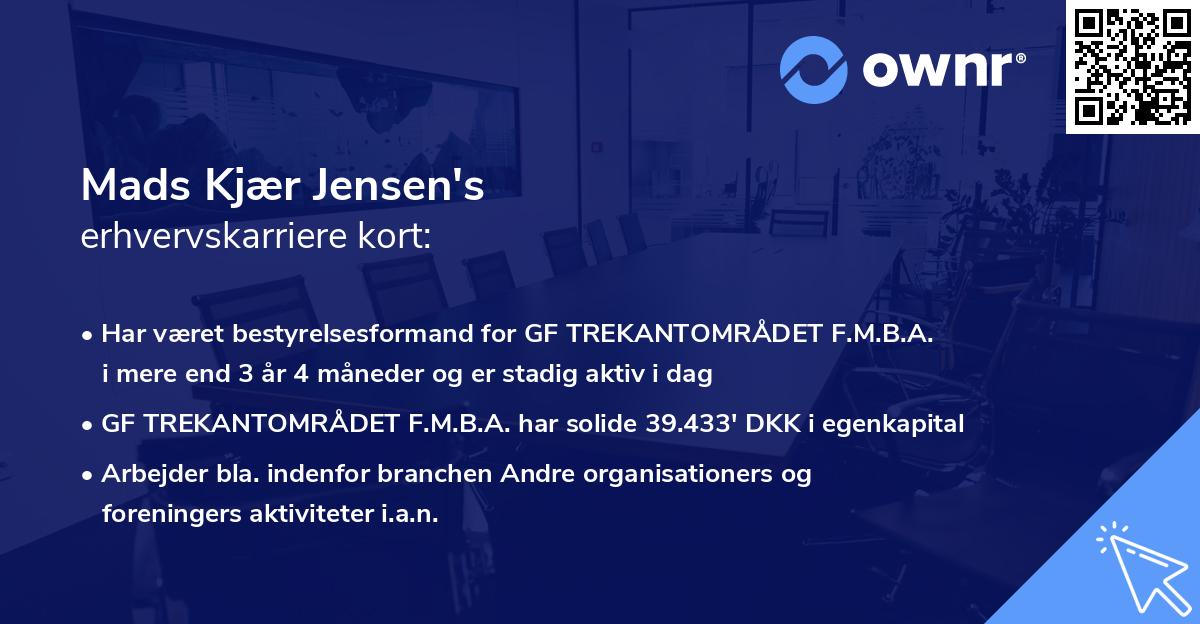 Mads Kjær Jensen's erhvervskarriere kort
