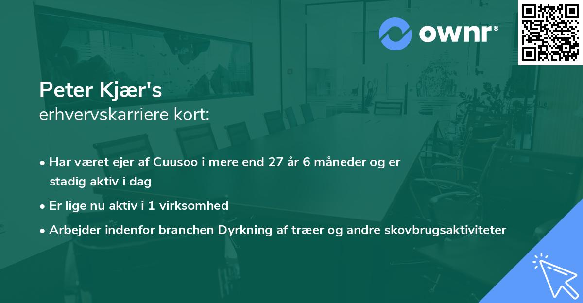 Peter Kjær's erhvervskarriere kort