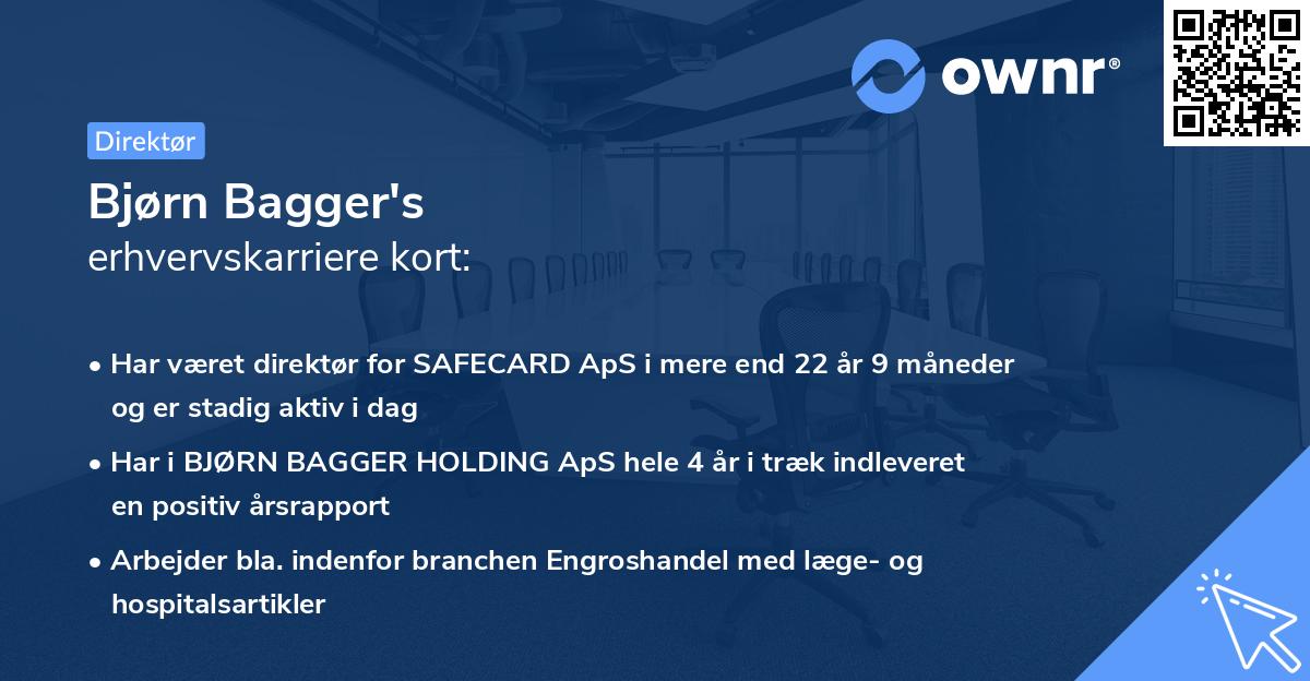 Bjørn Bagger's erhvervskarriere kort