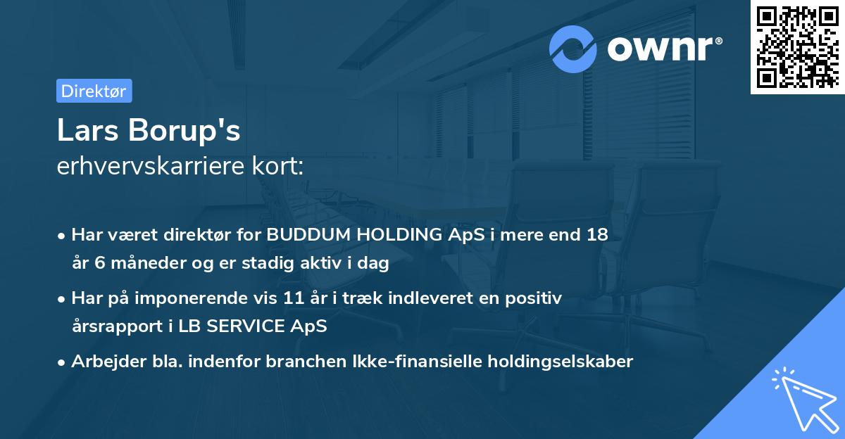 Lars Borup's erhvervskarriere kort