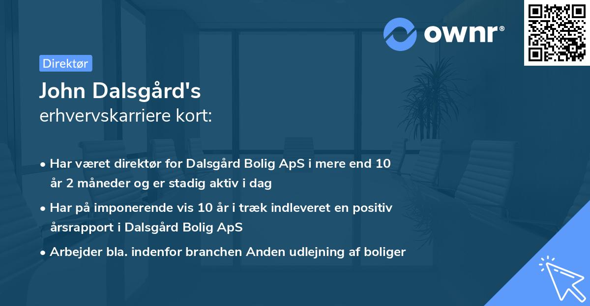 John Dalsgård's erhvervskarriere kort