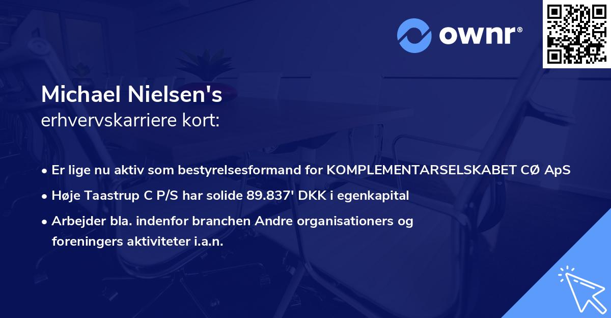 Michael Nielsen's erhvervskarriere kort