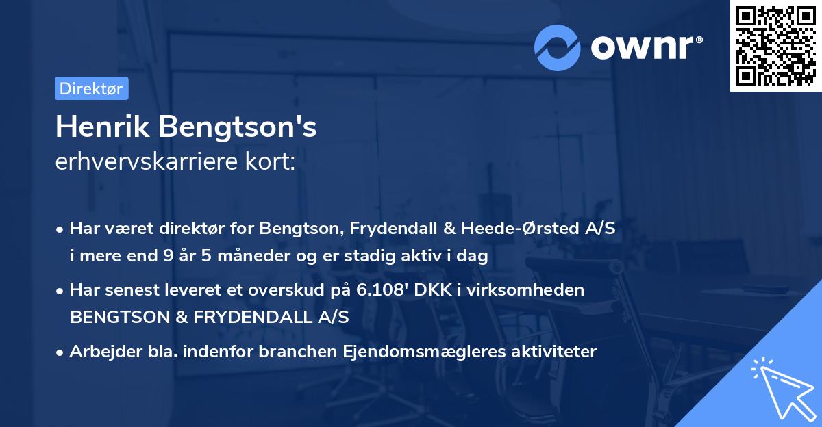 Henrik Bengtson's erhvervskarriere kort
