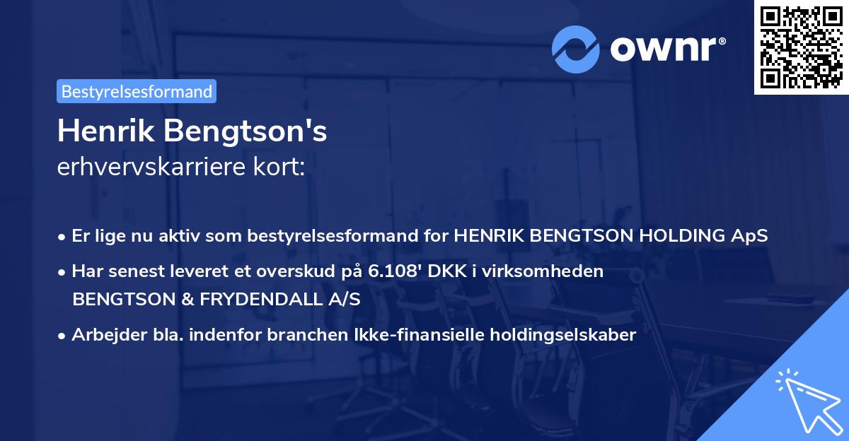 Henrik Bengtson's erhvervskarriere kort