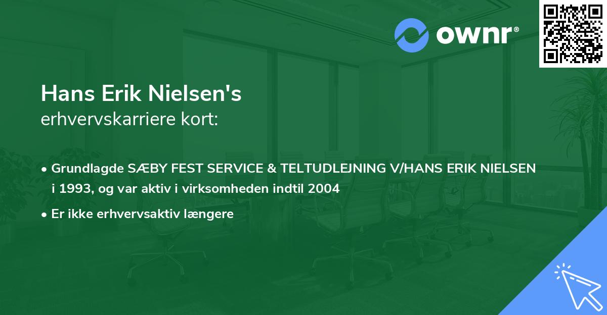 Hans Erik Nielsen's erhvervskarriere kort