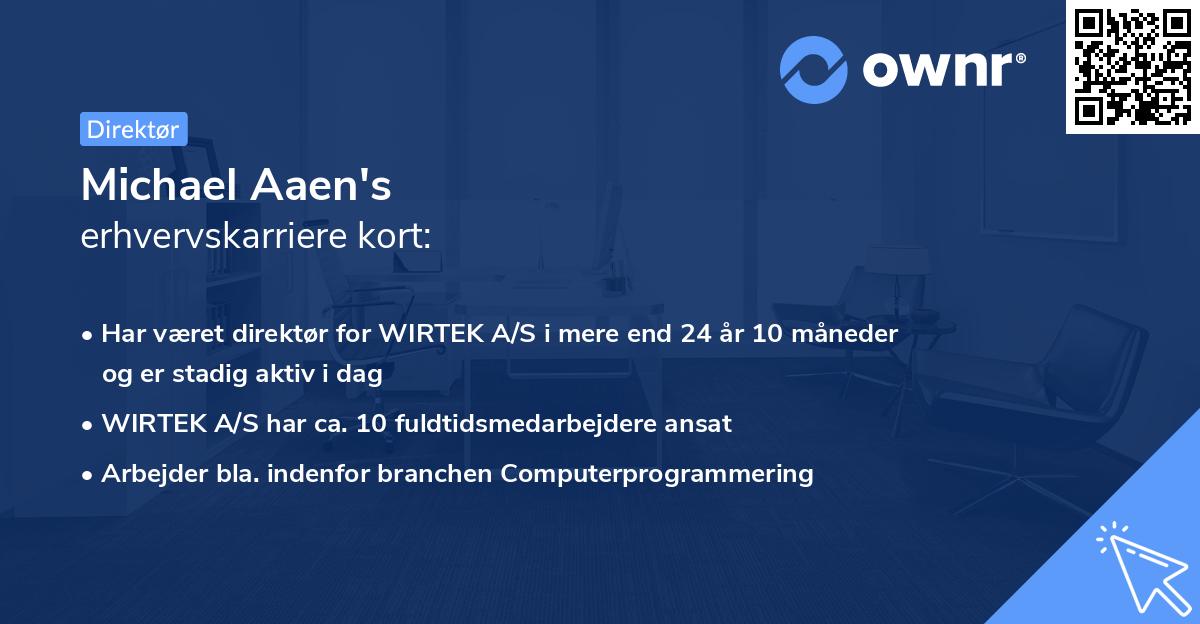 Michael Aaen's erhvervskarriere kort
